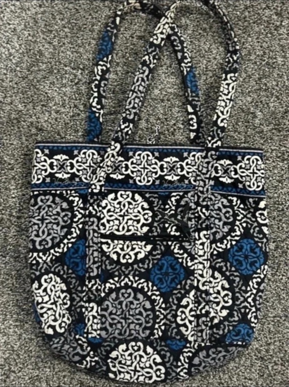 Vera Bradley Toggle Tote Blue & Black Floral Tote